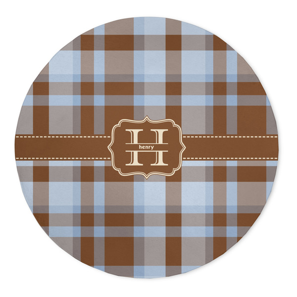 Custom Two Color Plaid 5' Round Indoor Area Rug (Personalized)