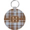 Two Color Plaid Round Keychain (Personalized)