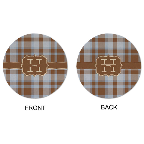 Two Color Plaid Round Linen Placemats - APPROVAL (double sided)