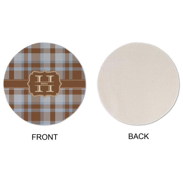 Two Color Plaid Round Linen Placemats - APPROVAL (single sided)