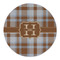 Two Color Plaid Round Linen Placemats - FRONT (Double Sided)