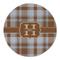 Two Color Plaid Round Linen Placemats - FRONT (Single Sided)