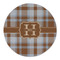 Two Color Plaid Round Linen Placemat (Personalized)