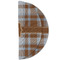 Two Color Plaid Round Linen Placemats - HALF FOLDED (double sided)