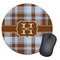 Two Color Plaid Round Mouse Pad (Personalized)