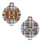 Two Color Plaid Round Pet ID Tag - Large - Approval