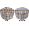 Two Color Plaid Round Pouf Ottoman (Top and Bottom)