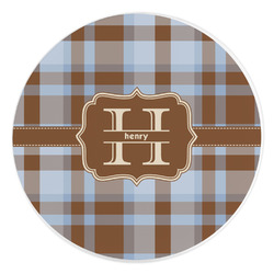 Two Color Plaid Round Stone Trivet (Personalized)