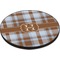 Two Color Plaid Round Table Top (Angle Shot)
