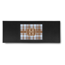 Two Color Plaid Rubber Bar Mat (Personalized)