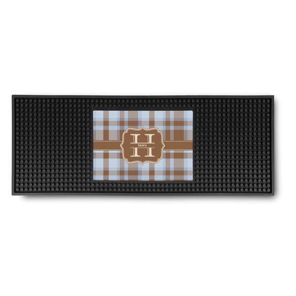 Custom Two Color Plaid Rubber Bar Mat (Personalized)