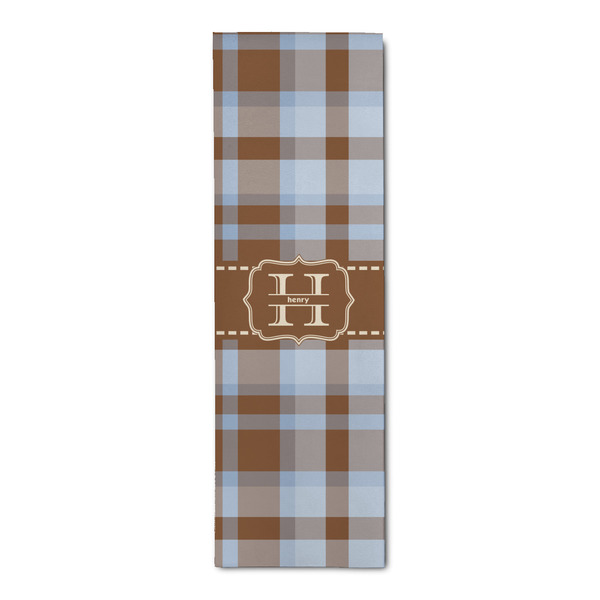 Custom Two Color Plaid Runner Rug - 2.5'x8' w/ Name and Initial