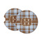 Two Color Plaid Sandstone Car Coasters (Personalized)
