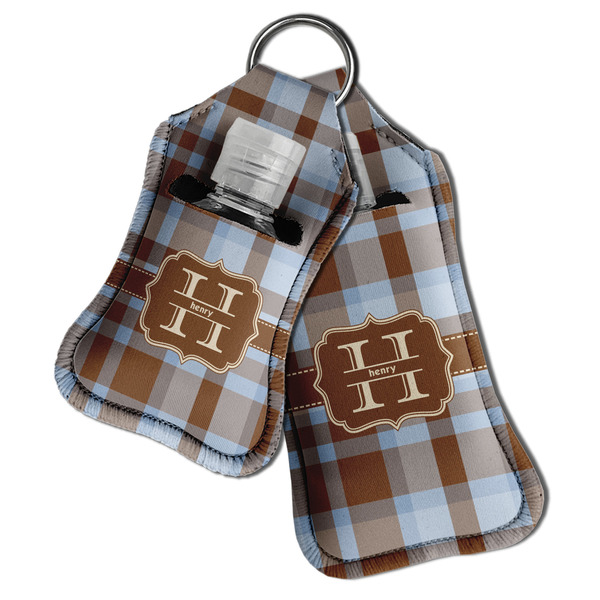 Two Color Plaid Sanitizer Holder Keychain - Both in Case (PARENT)