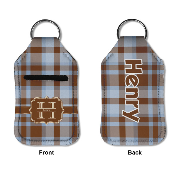 Two Color Plaid Sanitizer Holder Keychain - Small APPROVAL (Flat)