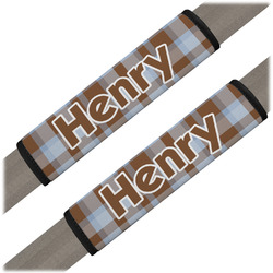 Two Color Plaid Seat Belt Covers (Set of 2) (Personalized)