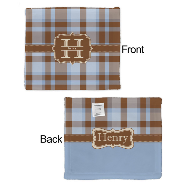 Two Color Plaid Security Blanket - Front & Back View