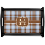 Two Color Plaid Black Wooden Tray - Small (Personalized)