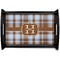 Two Color Plaid Black Wooden Tray - Small (Personalized)