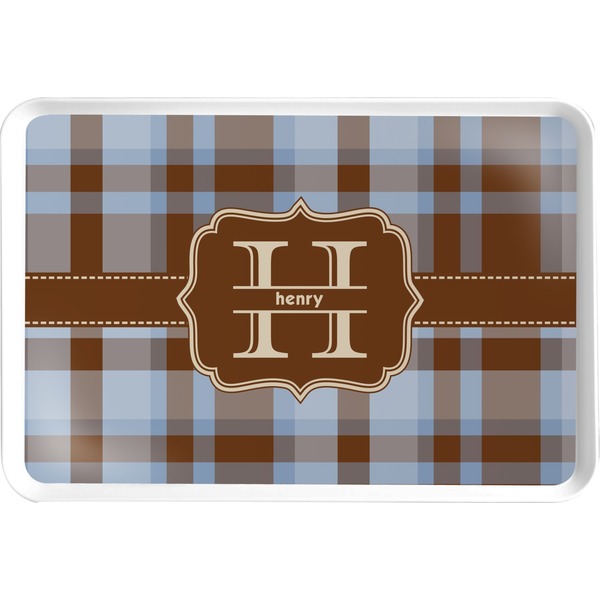 Custom Two Color Plaid Serving Tray (Personalized)