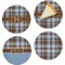 Two Color Plaid Set of 4 Glass Appetizer / Dessert Plate 8" (Personalized)