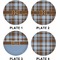 Two Color Plaid Set of Lunch / Dinner Plates (Approval)