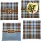 Two Color Plaid Set of Square Dinner Plates