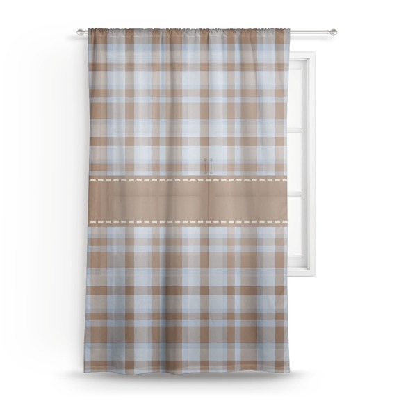Custom Two Color Plaid Sheer Curtain - 50"x84"
