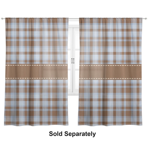 Two Color Plaid Sheer Curtains