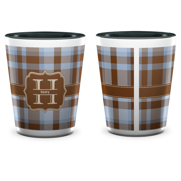 Two Color Plaid Shot Glass - Two Tone - APPROVAL