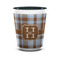 Two Color Plaid Ceramic Shot Glass - 1.5 oz - Two Tone - Single (Personalized)