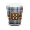 Two Color Plaid Ceramic Shot Glass - 1.5 oz - White - Single (Personalized)
