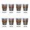Two Color Plaid Shot Glass - White - Set of 4 - APPROVAL
