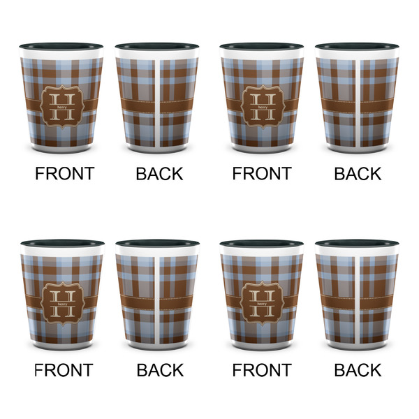 Two Color Plaid Shot Glassess - Two Tone - Set of 4 - APPROVAL
