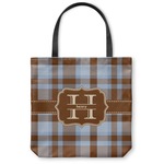 Two Color Plaid Canvas Tote Bag - Large - 18"x18" (Personalized)