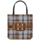 Two Color Plaid Canvas Tote Bag - Small - 13"x13" (Personalized)