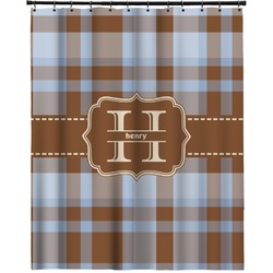 Two Color Plaid Extra Long Shower Curtain - 70"x84" (Personalized)