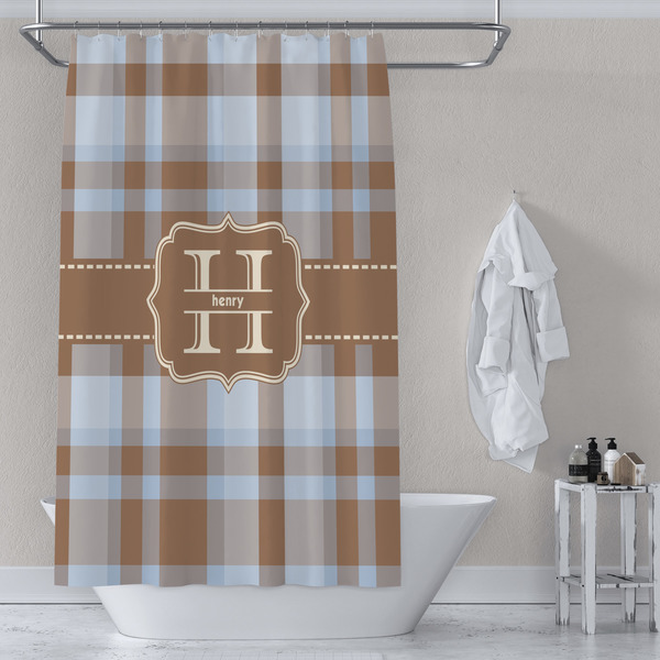 Two Color Plaid Shower Curtain Lifestyle