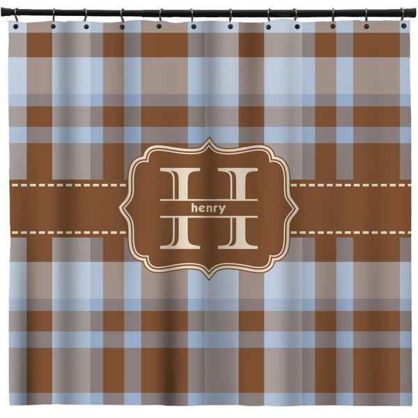 Custom Two Color Plaid Shower Curtain - 71" x 74" (Personalized)