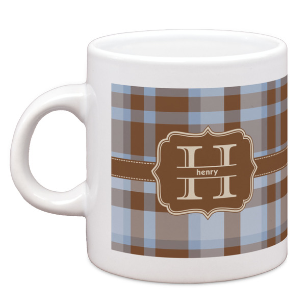 Custom Two Color Plaid Espresso Cup (Personalized)