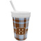 Two Color Plaid Sippy Cup with Straw (Personalized)
