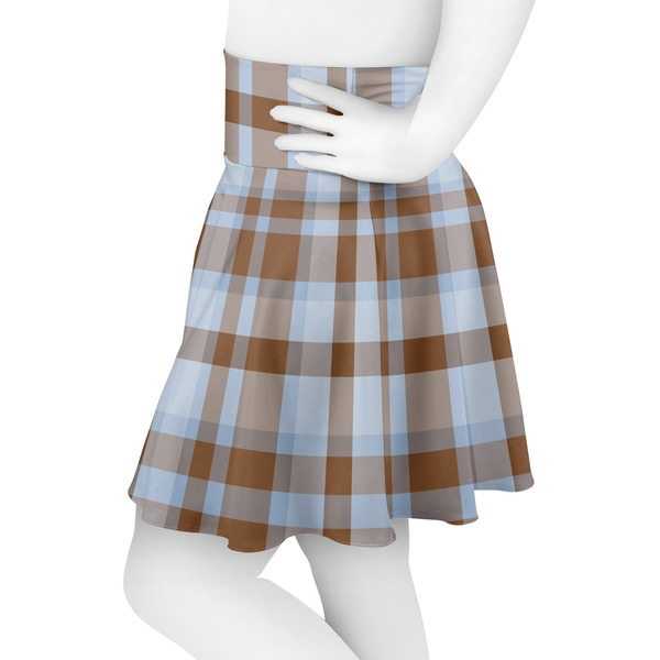 Two Color Plaid Skater Skirt - Side