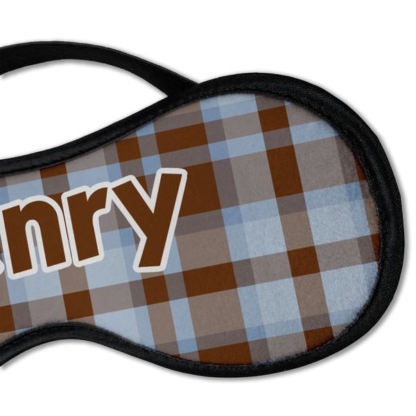 Two Color Plaid Sleeping Eye Mask - DETAIL Large