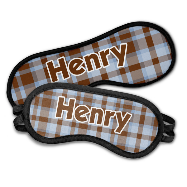 Two Color Plaid Sleeping Eye Masks - PARENT