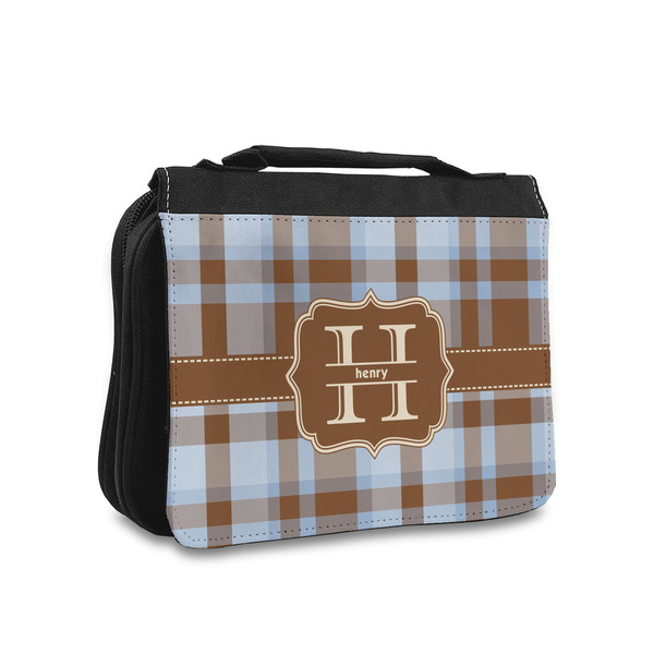 Custom Two Color Plaid Toiletry Bag - Small (Personalized)