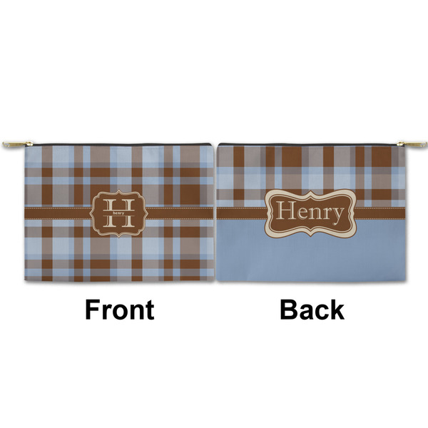 Two Color Plaid Small Zipper Pouch Approval (Front and Back)