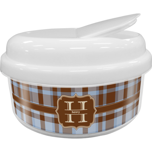 Custom Two Color Plaid Snack Container (Personalized)