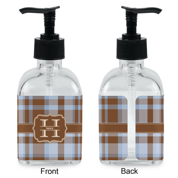 Two Color Plaid Glass Soap/Lotion Dispenser - Approval
