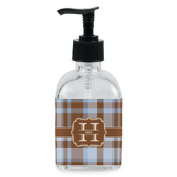 Two Color Plaid Glass Soap & Lotion Bottle - Single Bottle (Personalized)