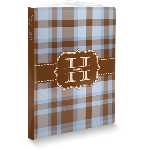 Custom Two Color Plaid Softbound Notebook - 5.75" x 8" (Personalized)